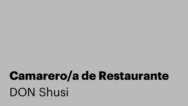 Camarero/a de Restaurante