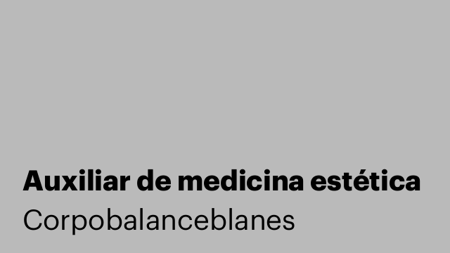 Auxiliar de medicina estética