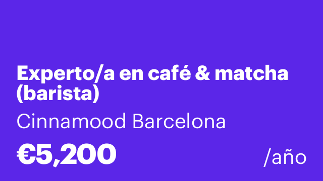 Experto/a en café & matcha (barista)