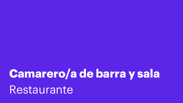 Camarero/a de barra y sala