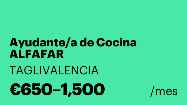 Ayudante/a de Cocina ALFAFAR
