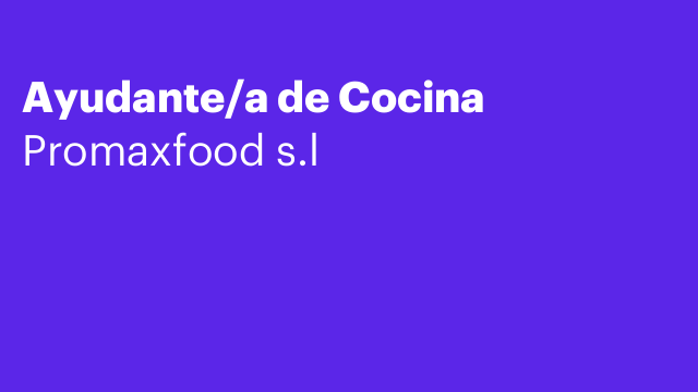 Ayudante/a de Cocina