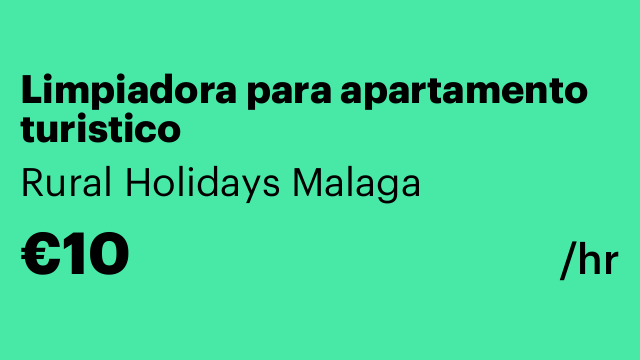 Limpiadora para apartamento turistico