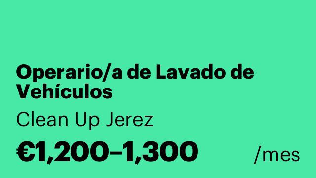 Operario/a de Lavado de Vehículos