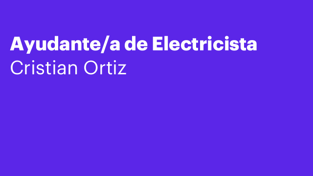 Ayudante/a de Electricista