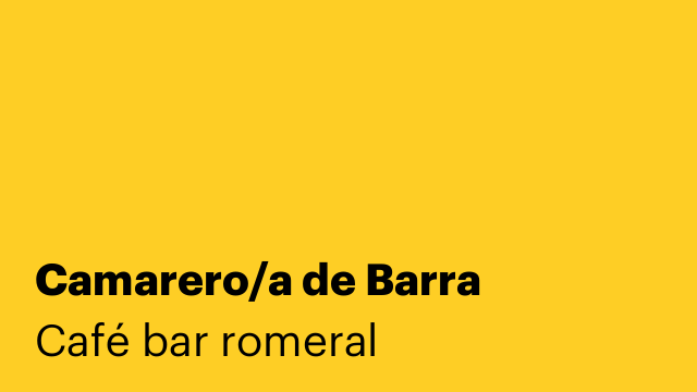 Camarero/a de Barra