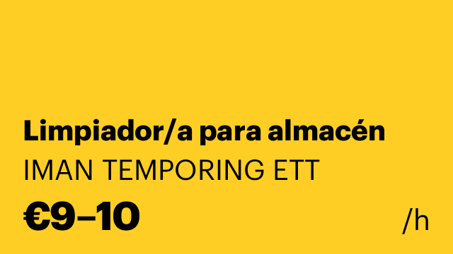 Limpiador/a para almacén