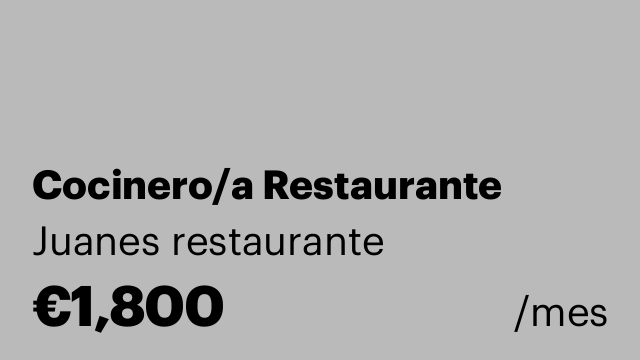 Cocinero/a Restaurante