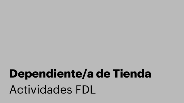 Dependiente/a de Tienda