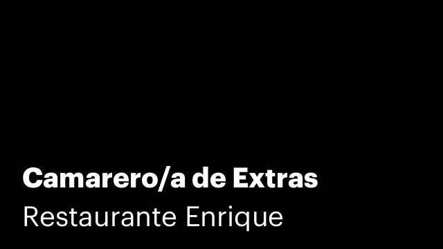 Camarero/a de Extras