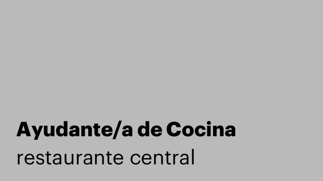 Ayudante/a de Cocina