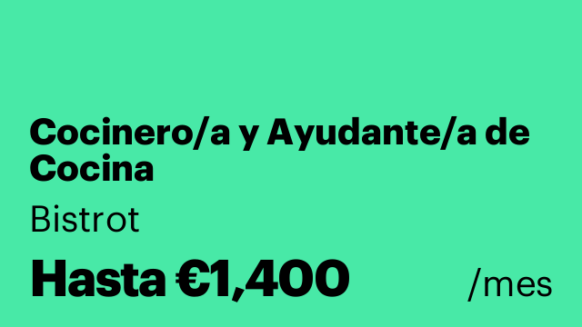 Cocinero/a y Ayudante/a de Cocina