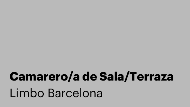 Camarero/a de Sala/Terraza