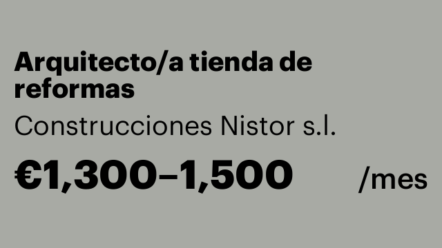 Arquitecto/a tienda de reformas