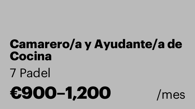 Camarero/a y Ayudante/a de Cocina