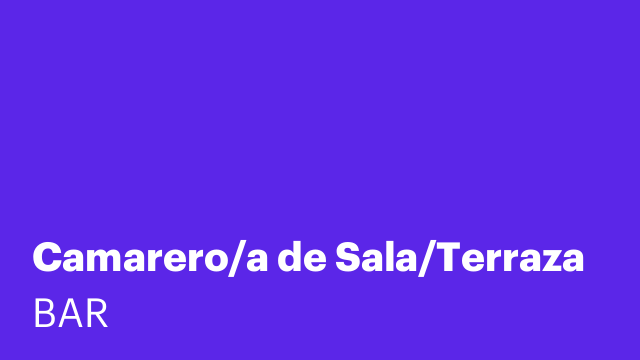 Camarero/a de Sala/Terraza