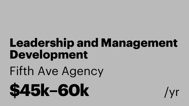 Leadership and Management Development