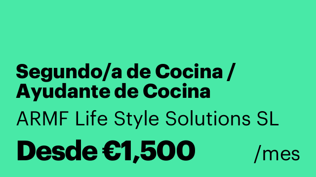Segundo/a de Cocina / Ayudante de Cocina