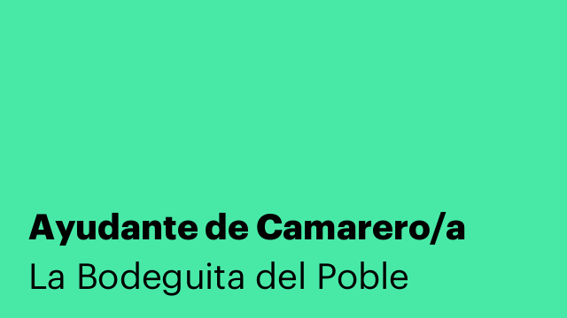 Ayudante de Camarero/a