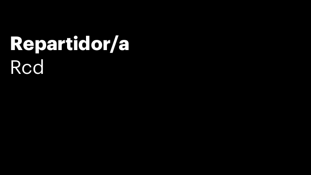 Repartidor/a