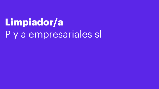 Limpiador/a
