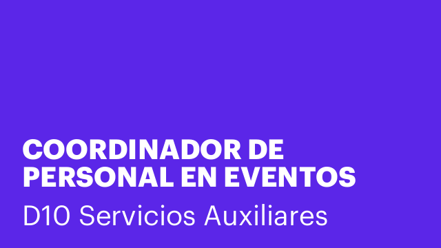 COORDINADOR DE PERSONAL EN EVENTOS