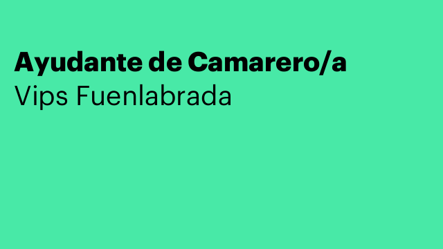 Ayudante de Camarero/a