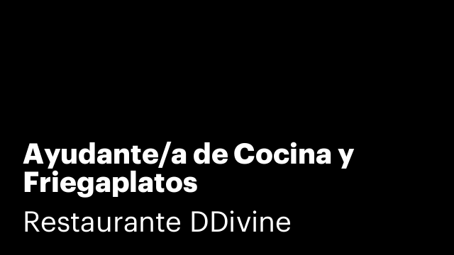 Ayudante/a de Cocina y Friegaplatos
