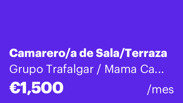 Camarero/a de Sala/Terraza