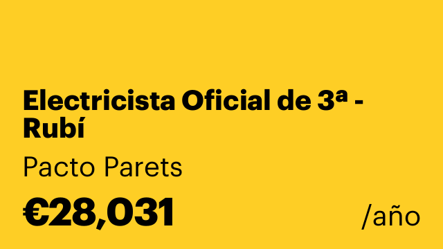 Electricista Oficial de 3ª - Rubí