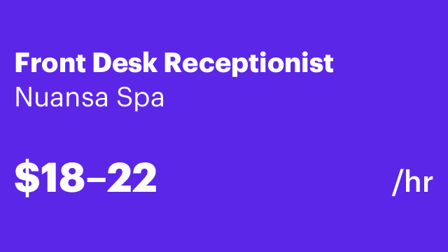 Front Desk Receptionist