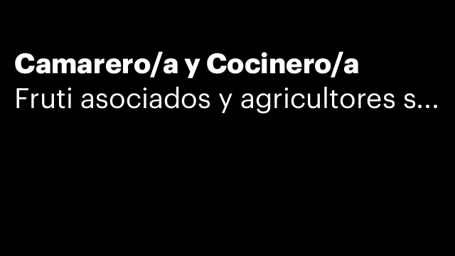 Camarero/a y Cocinero/a