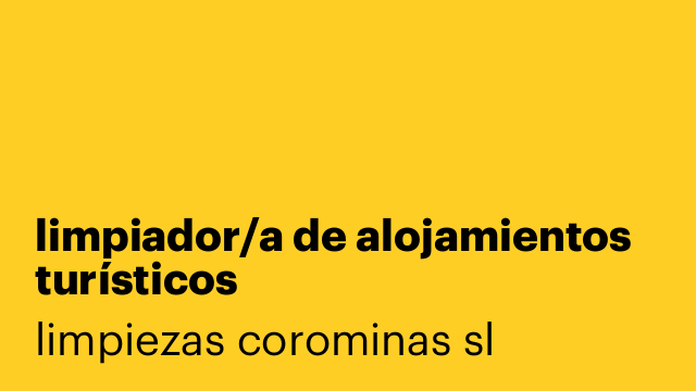 limpiador/a de alojamientos turísticos