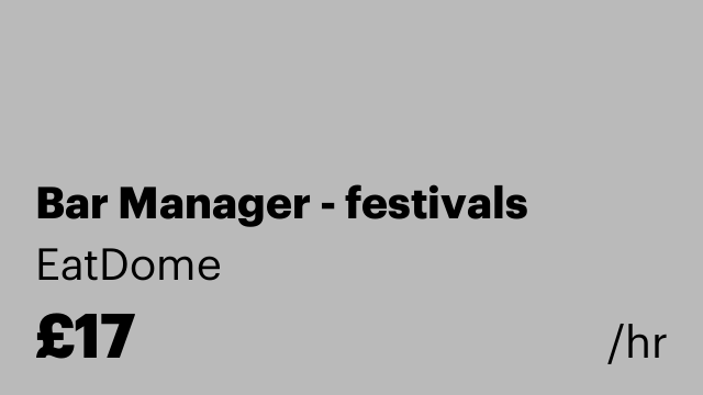 Bar Manager - festivals