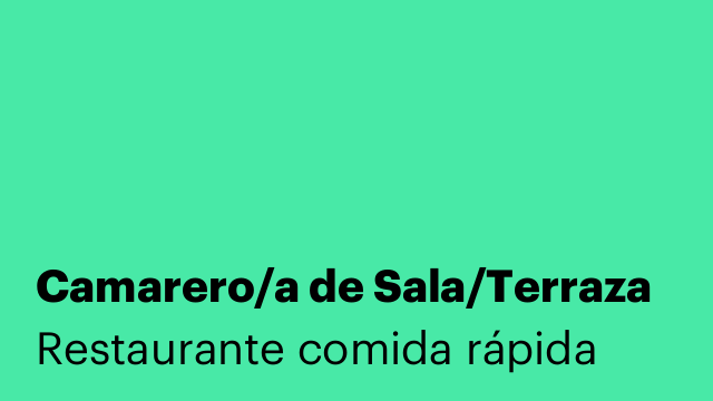 Camarero/a de Sala/Terraza