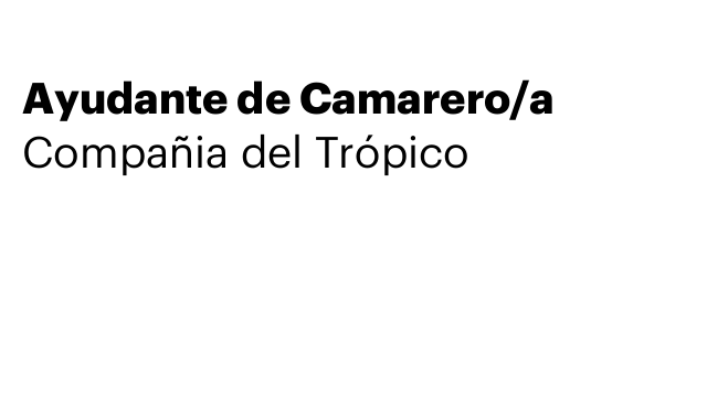 Ayudante de Camarero/a