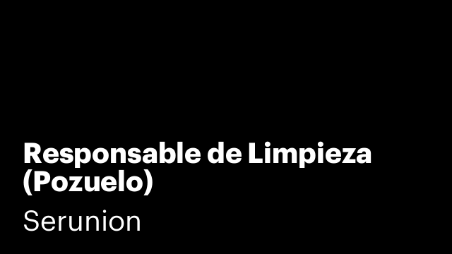 Responsable de Limpieza (Pozuelo)