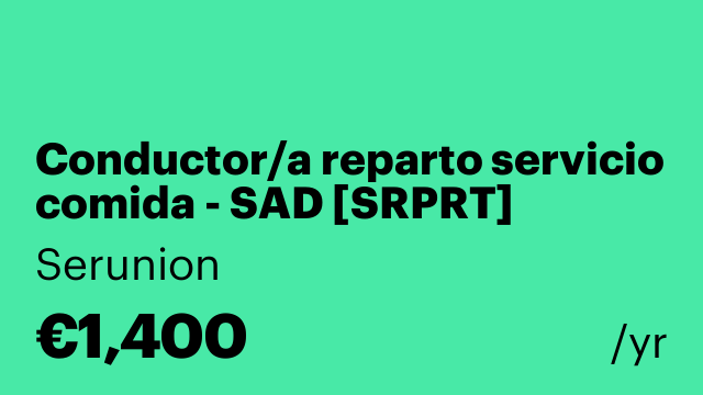 Conductor/a reparto servicio comida - SAD [SRPRT]