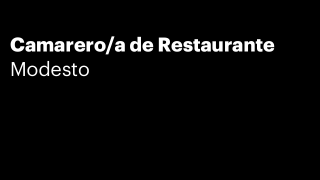 Camarero/a de Restaurante