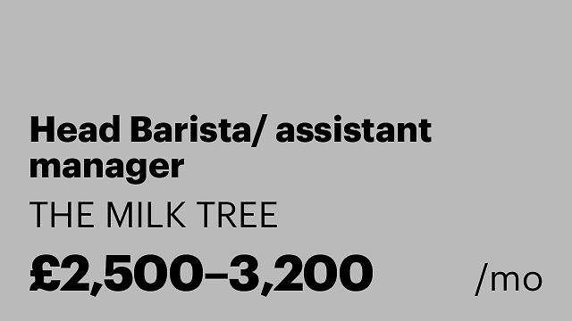 Head Barista/ assistant manager