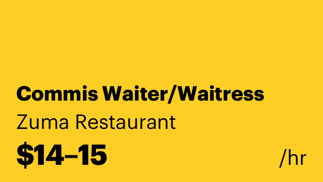 Commis Waiter/Waitress