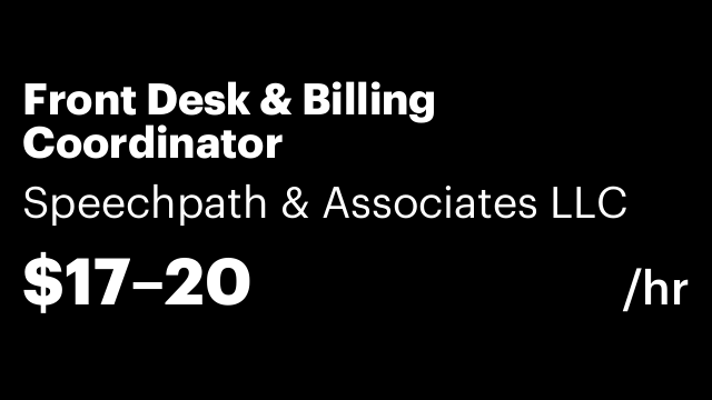 Front Desk & Billing Coordinator