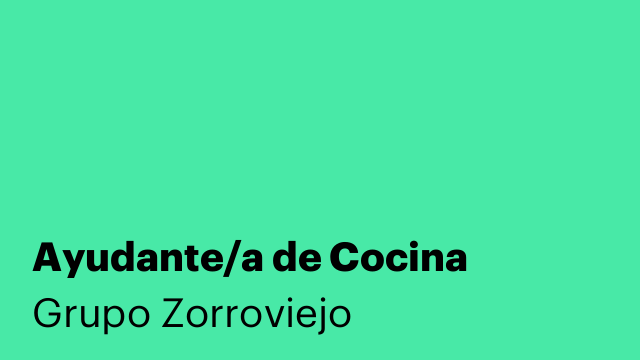 Ayudante/a de Cocina