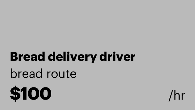 Bread delivery driver