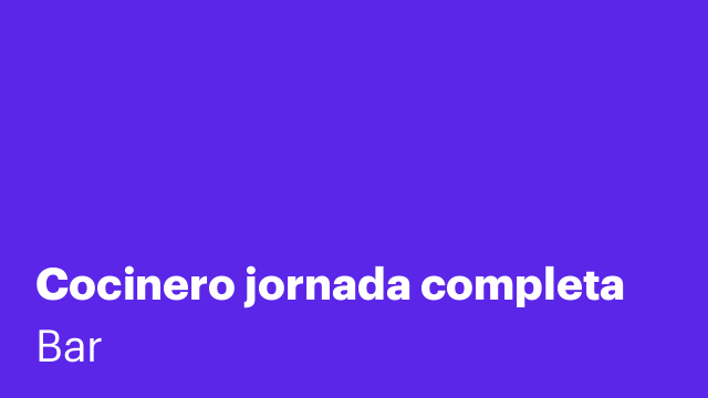 Cocinero jornada completa