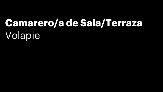 Camarero/a de Sala/Terraza