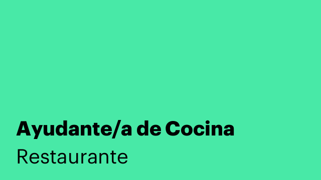 Ayudante/a de Cocina
