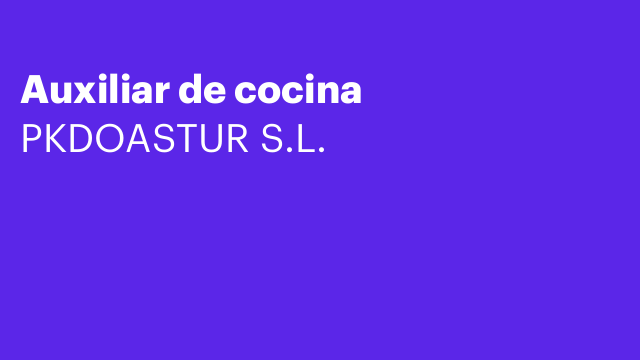 Auxiliar de cocina