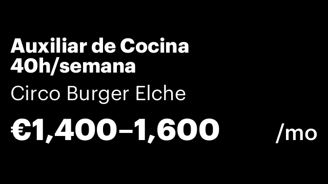 Auxiliar de Cocina 40h/semana