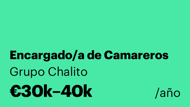 Encargado/a de Camareros